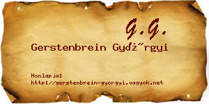 Gerstenbrein Györgyi névjegykártya